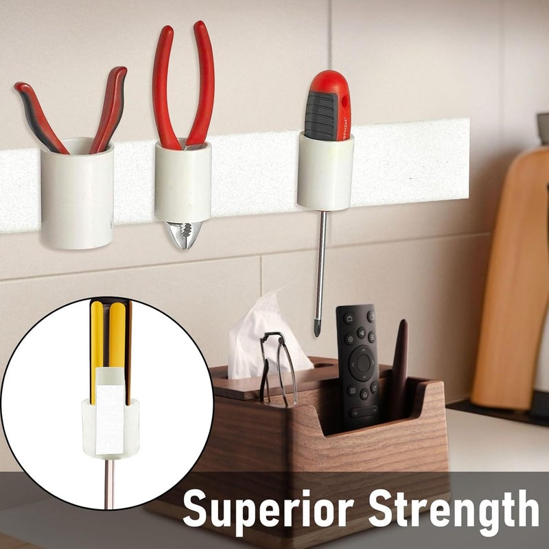 PTUNA 20Ft *3 Inch Hook and Loop Tape with Adhesive Back, Heavy Duty Double Sided Adhesive Strips, Strong Sticky Strips Roll for Home/Office/School/Car, White - Image 3